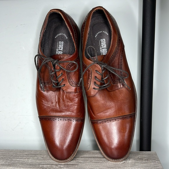 Stacy Adams Leather Dickinson Cap Toe Oxfords EUC size 10.5 - Picture 3 of 6